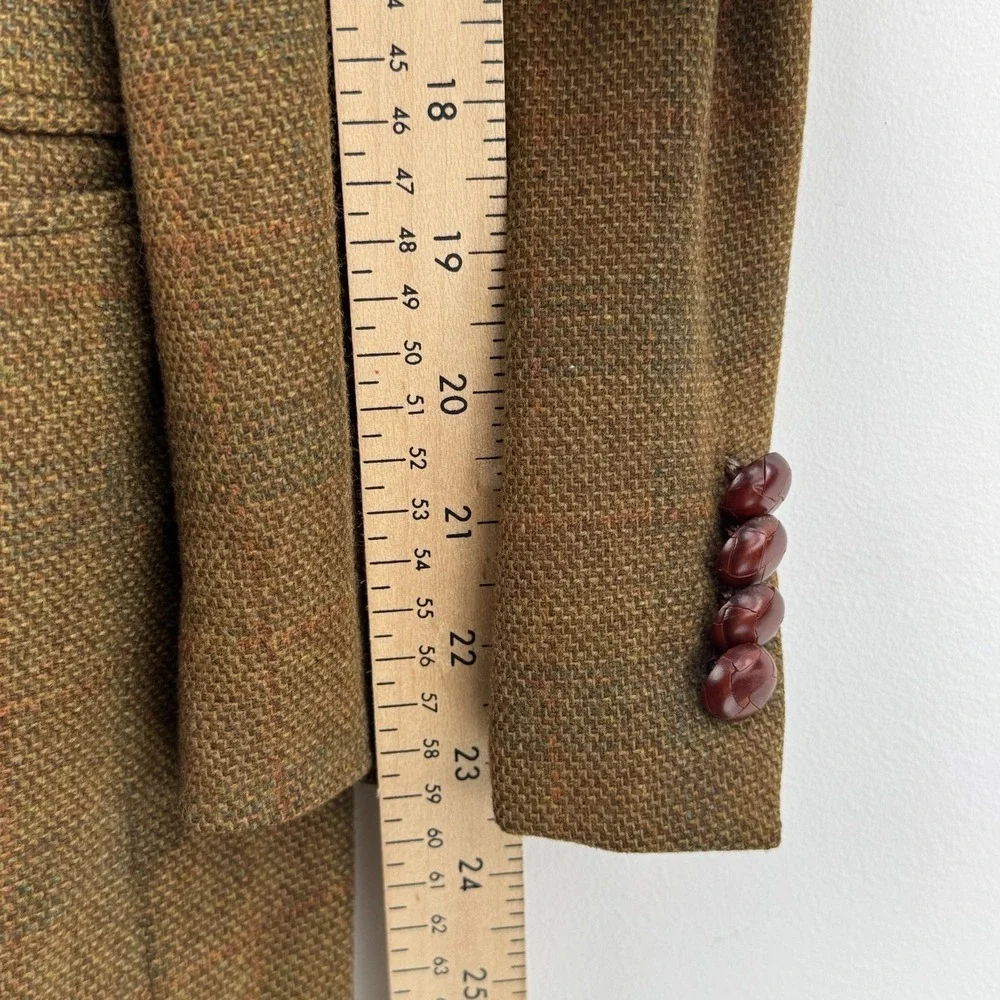 Brioni Sport Coat Blazer Men's 44R Brown Olive Donegal Tweed Escorial Wool Italy